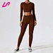 Get seamless comfort and style with our ribbed yoga set. Made with high-quality and stretchy fabric, our seamless yoga set offers a comfortable and flattering fit.
